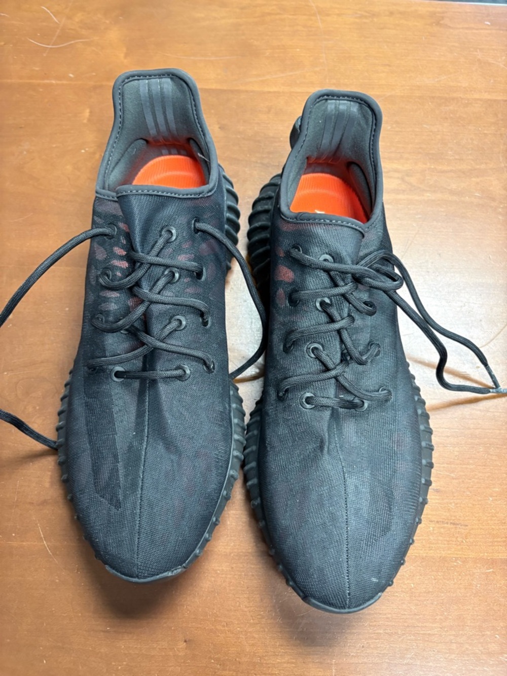 Yeezy Men's Black with Orange Insole Sneakers